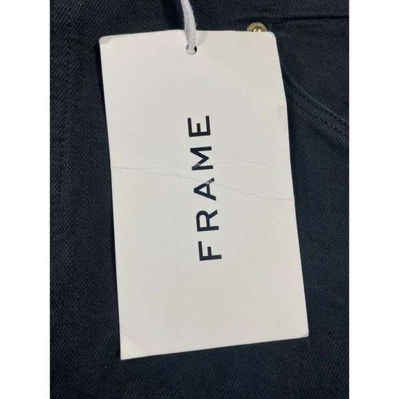 Frame Black Cut Off Waist Mini Boot Slit in Film Noir Jeans Womens Sz 30 - Picture 7 of 12